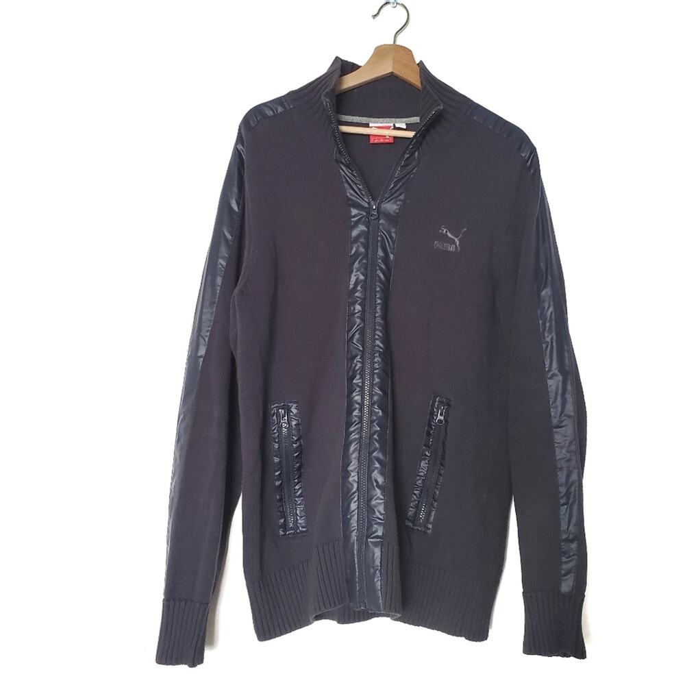 Puma | Contrast Trim Zip Up Warm Sweater